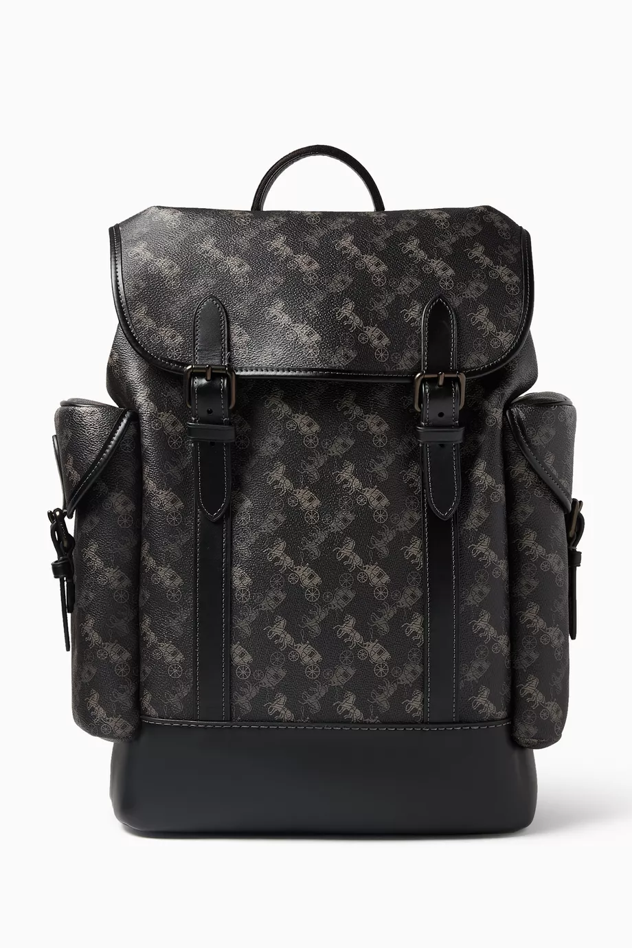 coach backpack jes backpack with horse and carriage print || Hitch & Black/Grey  FASHION MYST COACH - NEW-ARRIVALS - JES