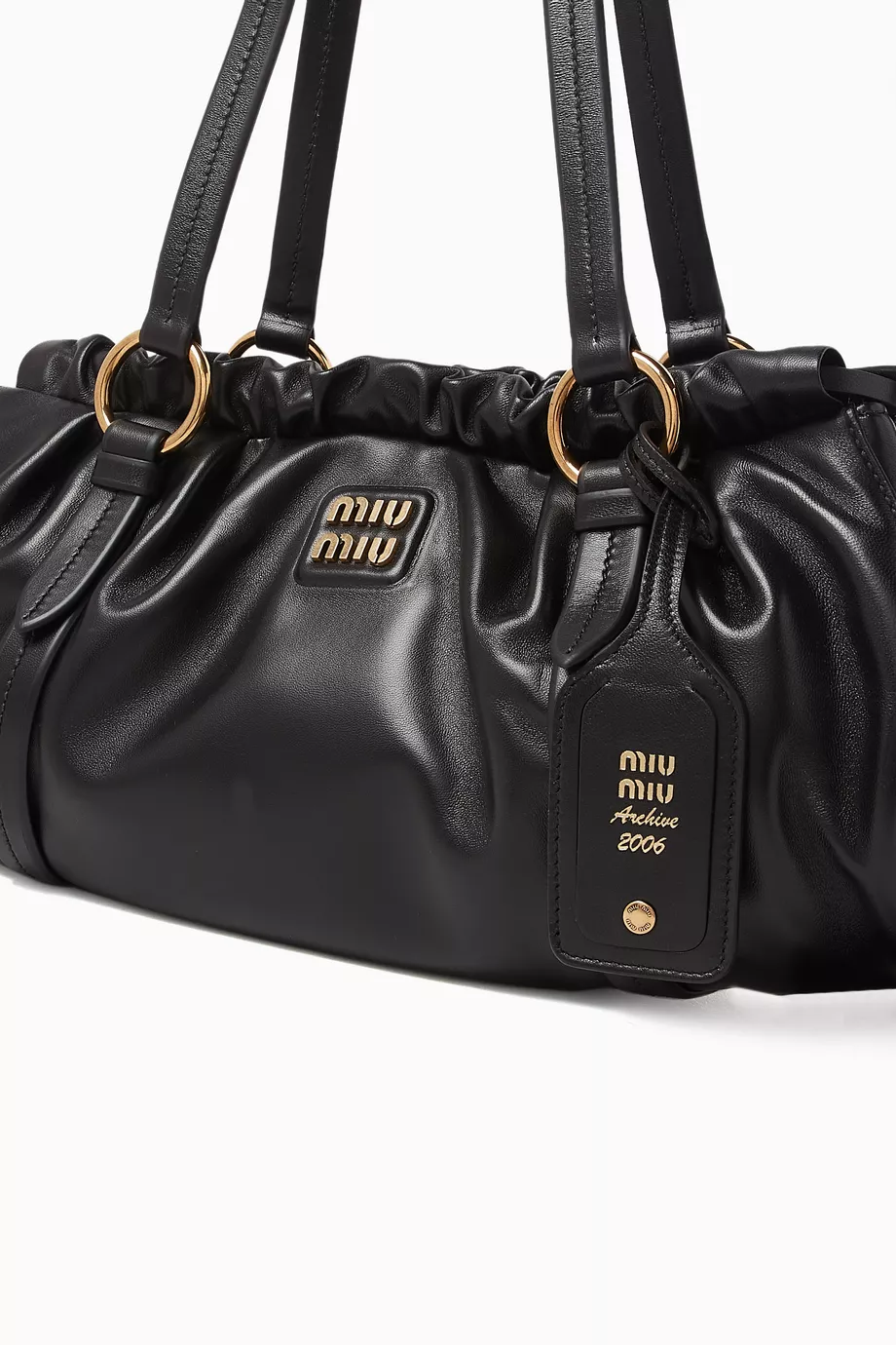 Buy Miu Miu Black Medium Joie Shoulder Bag in Leather For Women