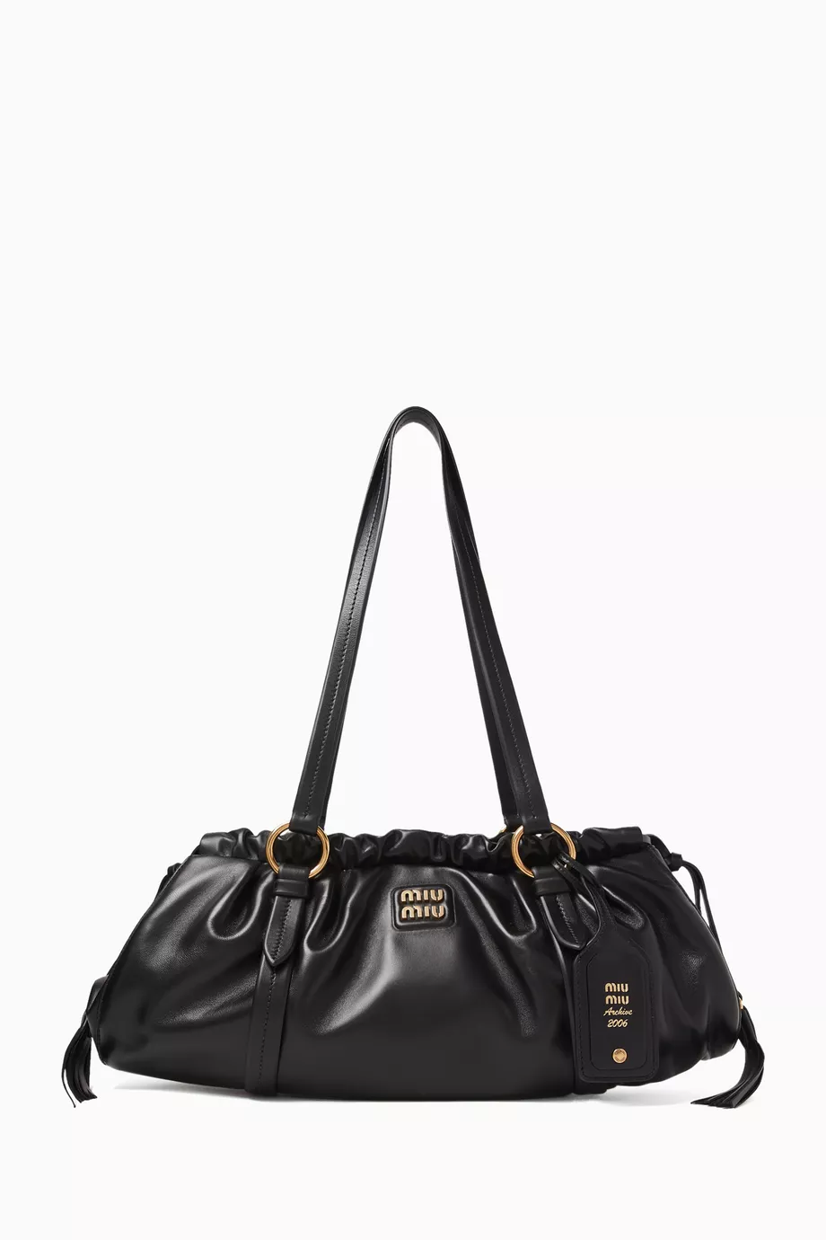 Buy Miu Miu Black Medium Joie Shoulder Bag in Leather For Women