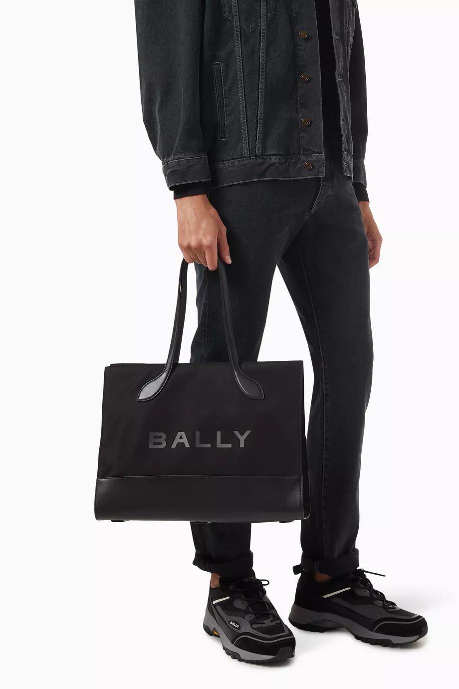 【送料&関税込】Bally Bar Keep On Shopper Bally Men's Bar Keep On Fabric and Leather Tote Bag | Neiman