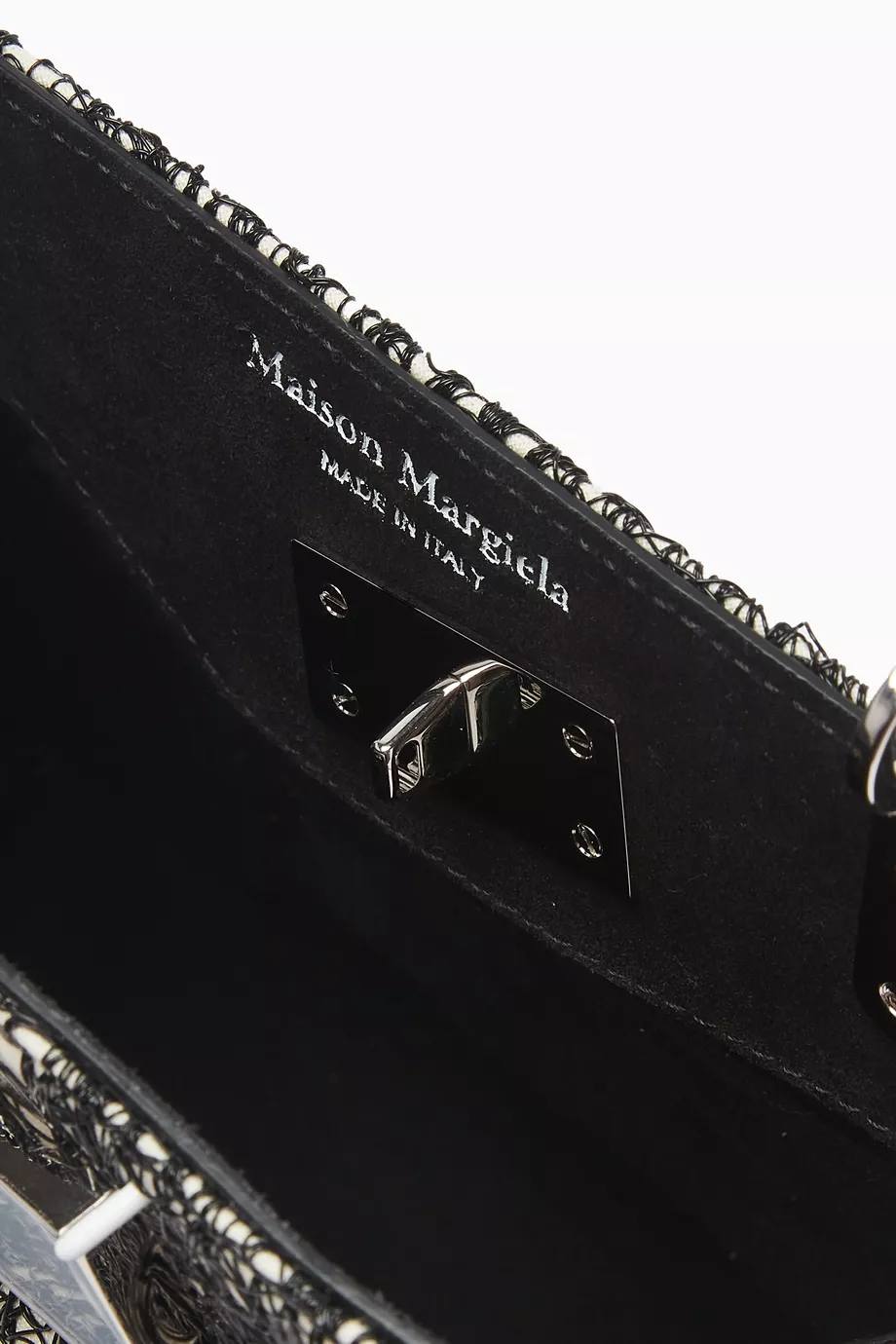 Buy Maison Margiela Black Small Snatched Top-handle Bag in Leather