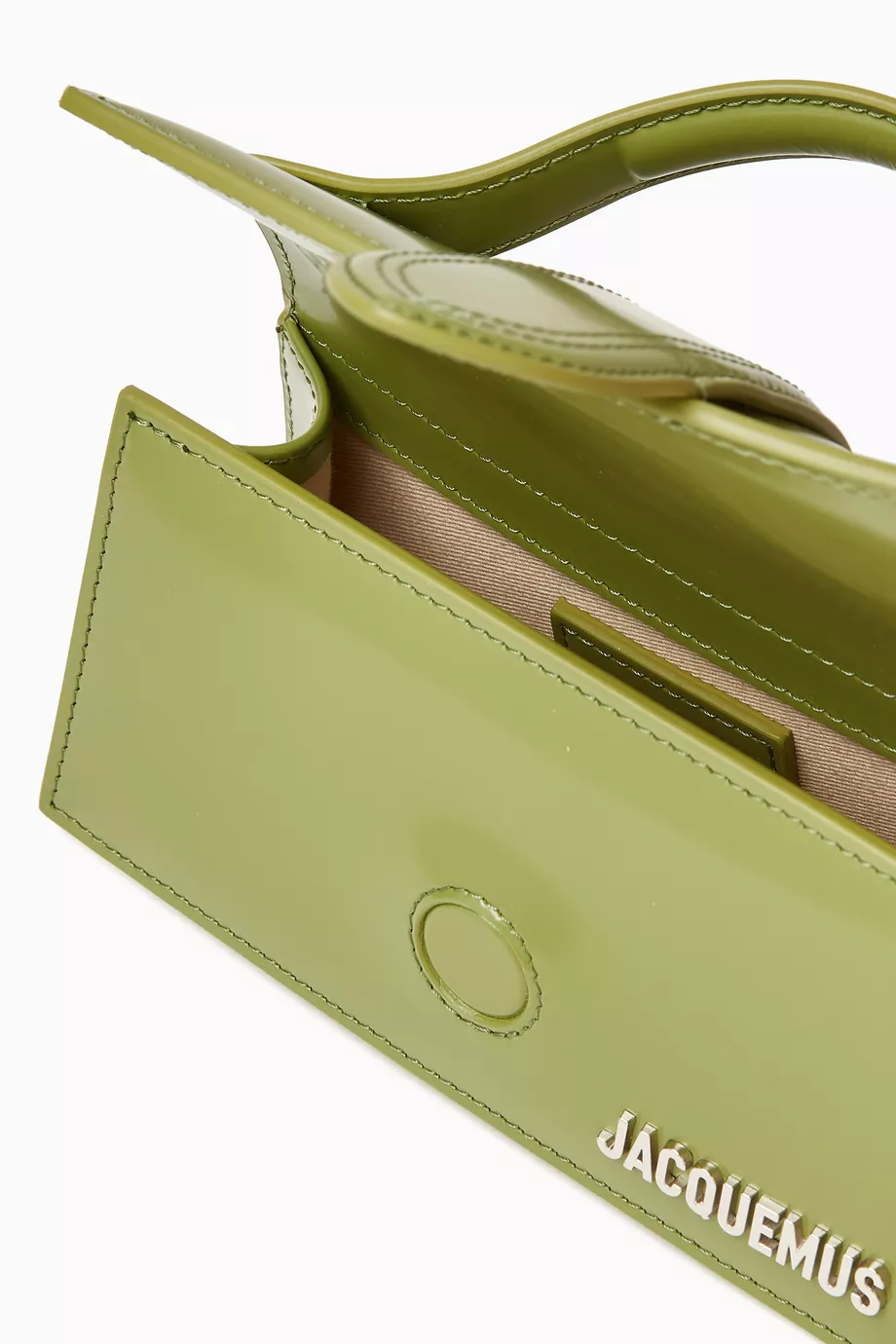 Buy Jacquemus Green Mini Le Bambino Mini Top-handle Bag in Shiny