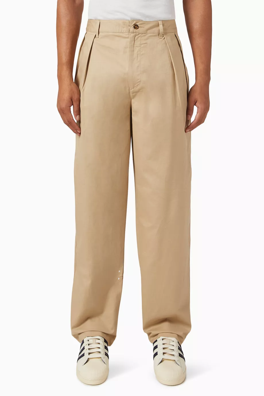 Buy Pop Trading Neutral Hewitt Suit Pants in Cotton & Linen For