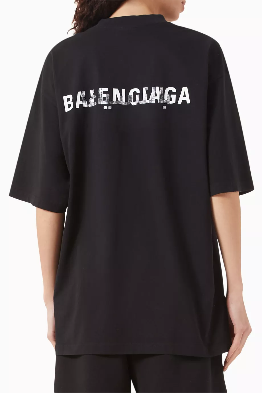 Buy Balenciaga Black Unisex Medium-fit Logo T-shirt in Cotton