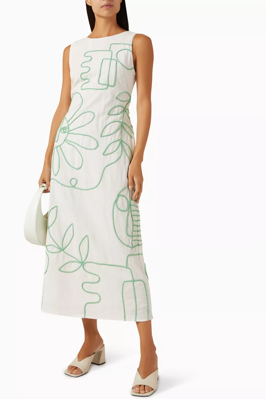 the wolf gang luna linen cotton blend dress Buy The Wolf Gang White Luna Printed Maxi Dress in Cotton-linen For Women  Online