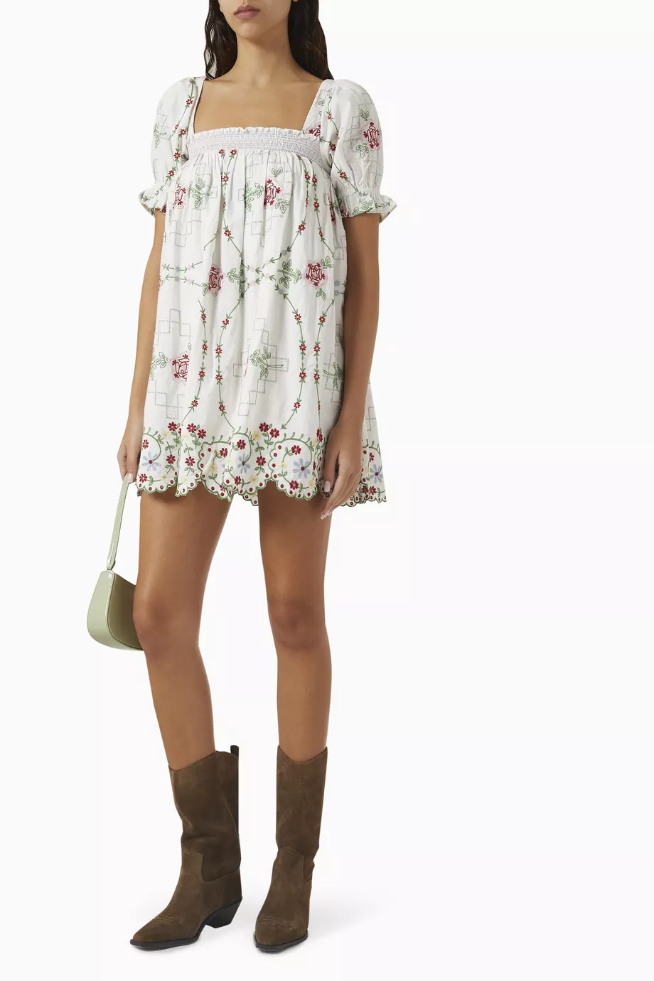damson madder lulu embroidered mini dress Lulu Mini Dress