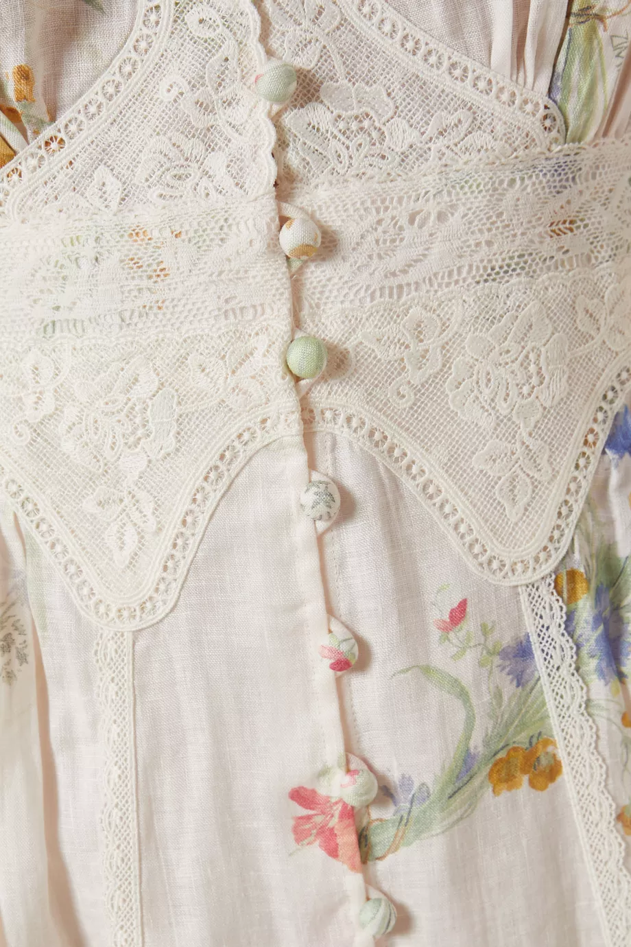 Buy Zimmermann Neutral Lucky Lace Plunge Midi Dress in Linen For Women  Online | Ounass Oman