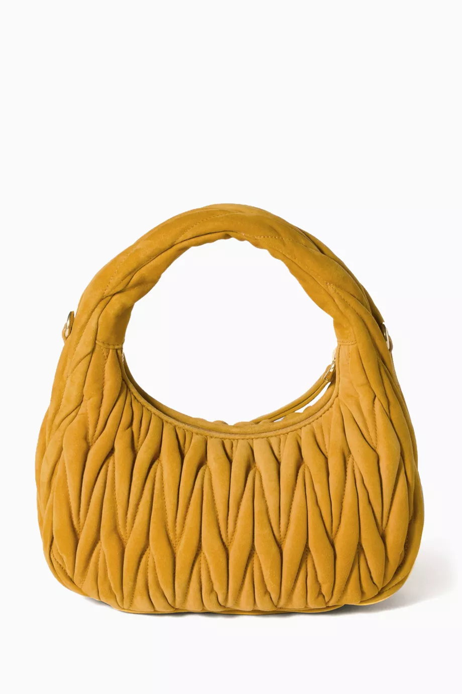Buy Miu Miu Brown Mini Matelassé Wander Bag in Suede For Women