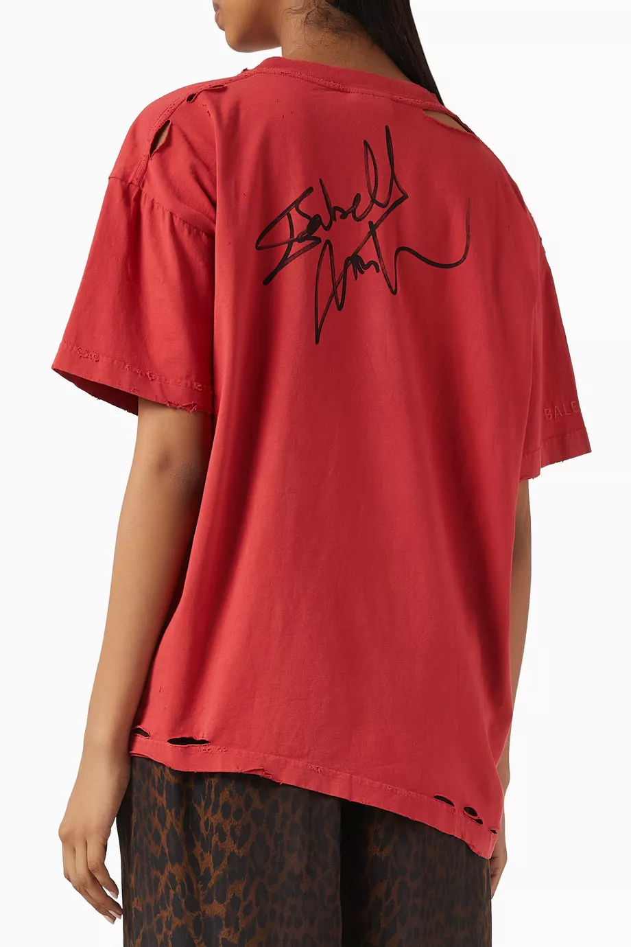 Buy Balenciaga Red Unisex Isabelle Boxy T-shirt in Cotton For