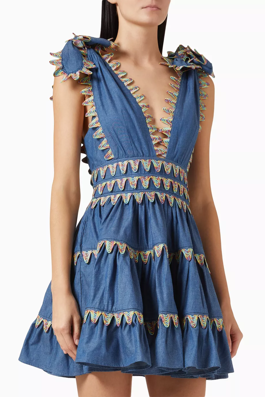 Buy CeliaB Blue Cheli Embroidered Mini Dress in Cotton For Women Online |  Ounass Oman