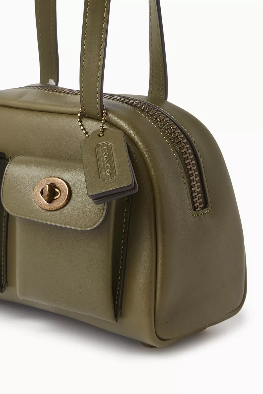 Buy Coach Green Twin Turnlock Bag 20 in Leather For Women Online