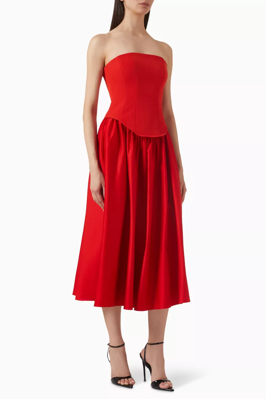 toccin melody corset dress Buy Toccin Red Melody Corset Midi Dress For Women Online