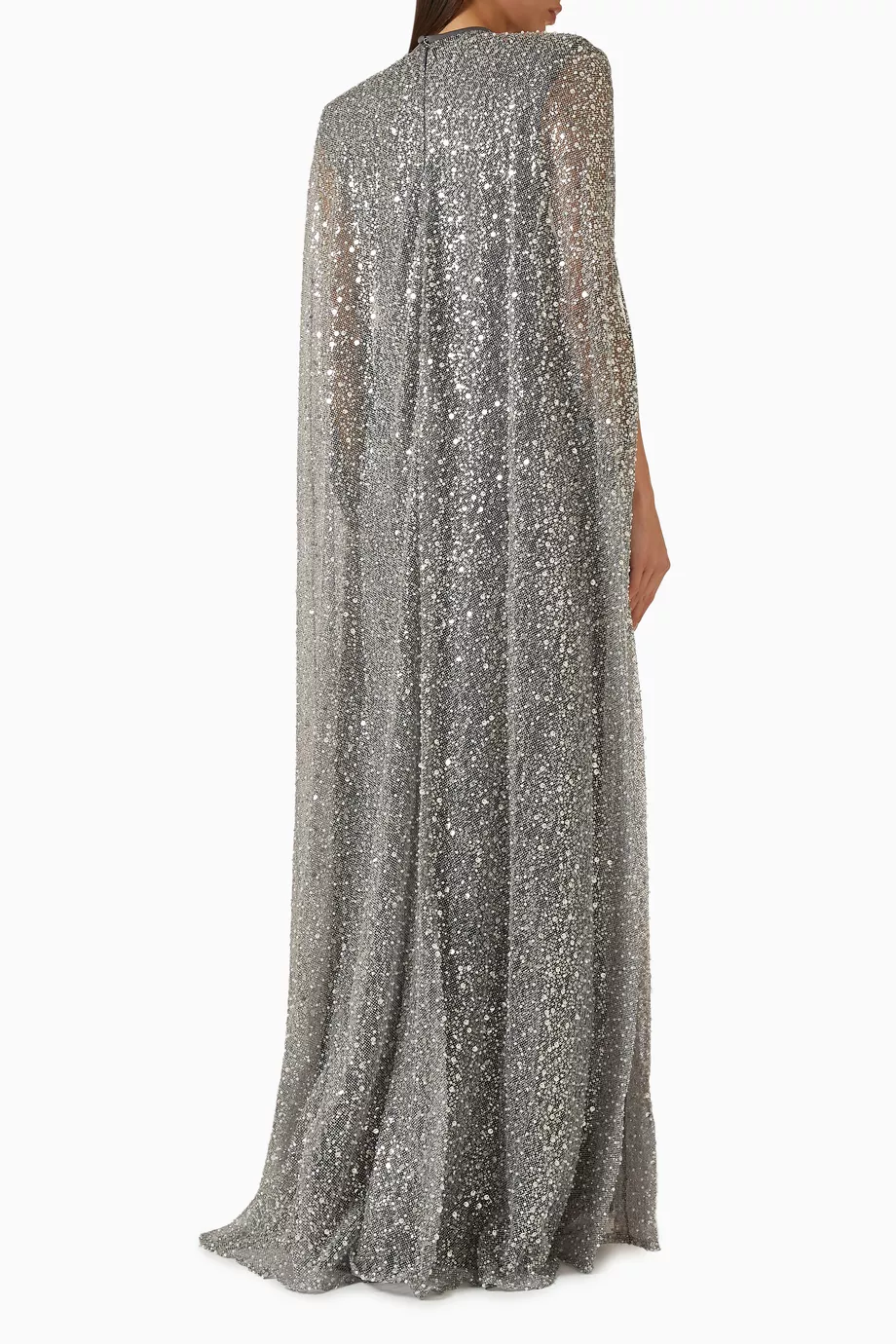 gemy maalouf dress smokey grey Asymmetrical Neckline Dress