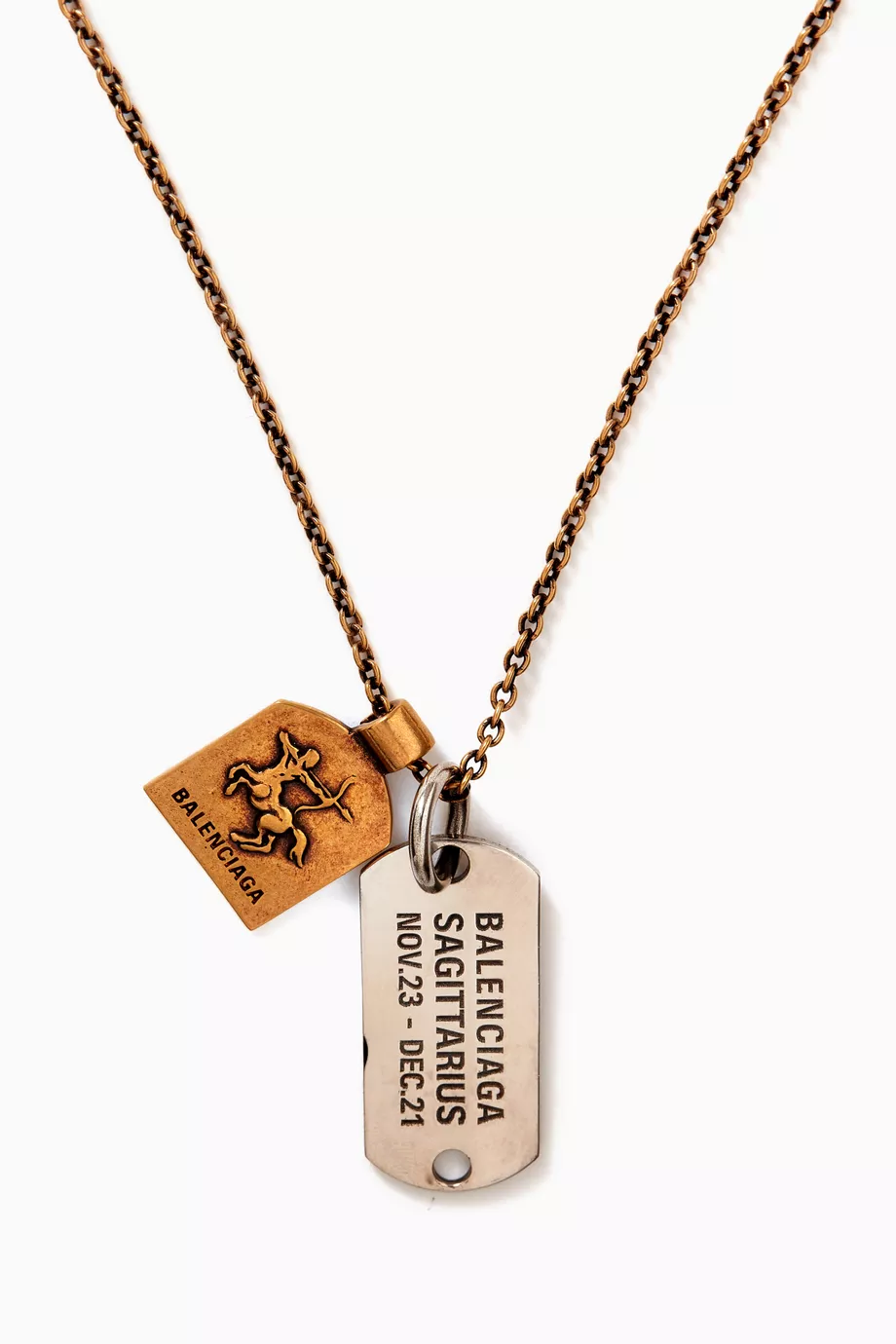 Buy Balenciaga Gold Sagittarius Horoscope Necklace in Brass For