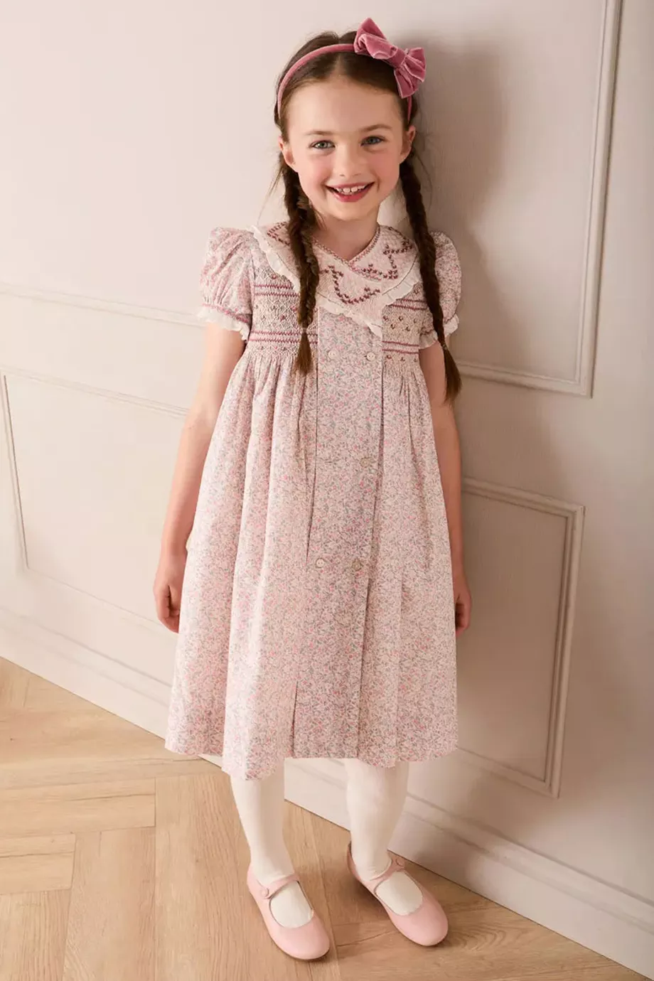 Buy Pepa London Pink Adelaide Floral Dress For Girls Online