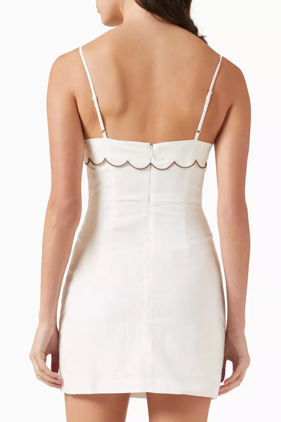 minkpink laurel mini dress Buy Minkpink White Laurel Scallop-edge Mini Dress in Cotton-linen For Women  Online