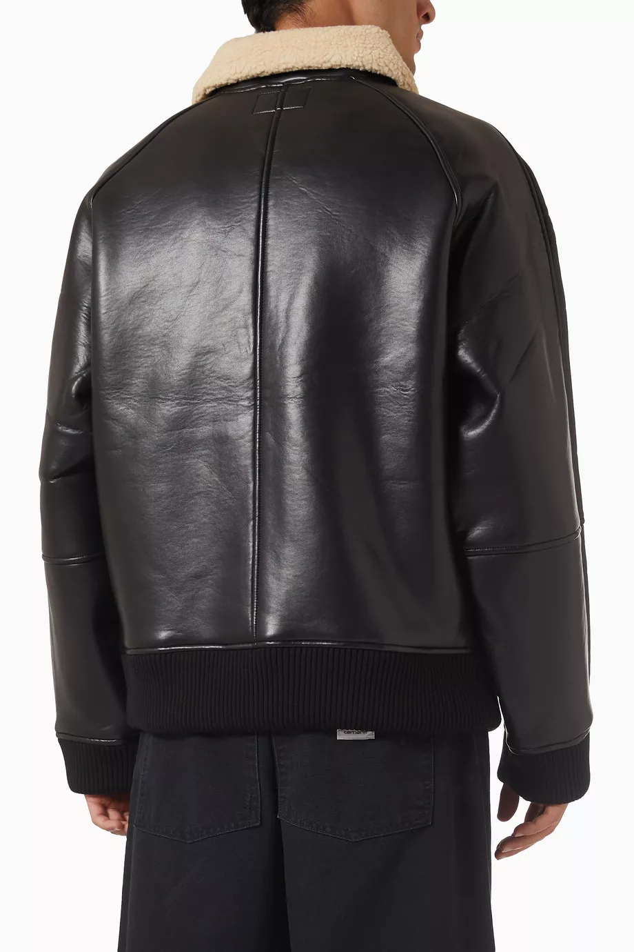 Buy Carhartt WIP Black Shepton Jacket in Faux Leather For Men