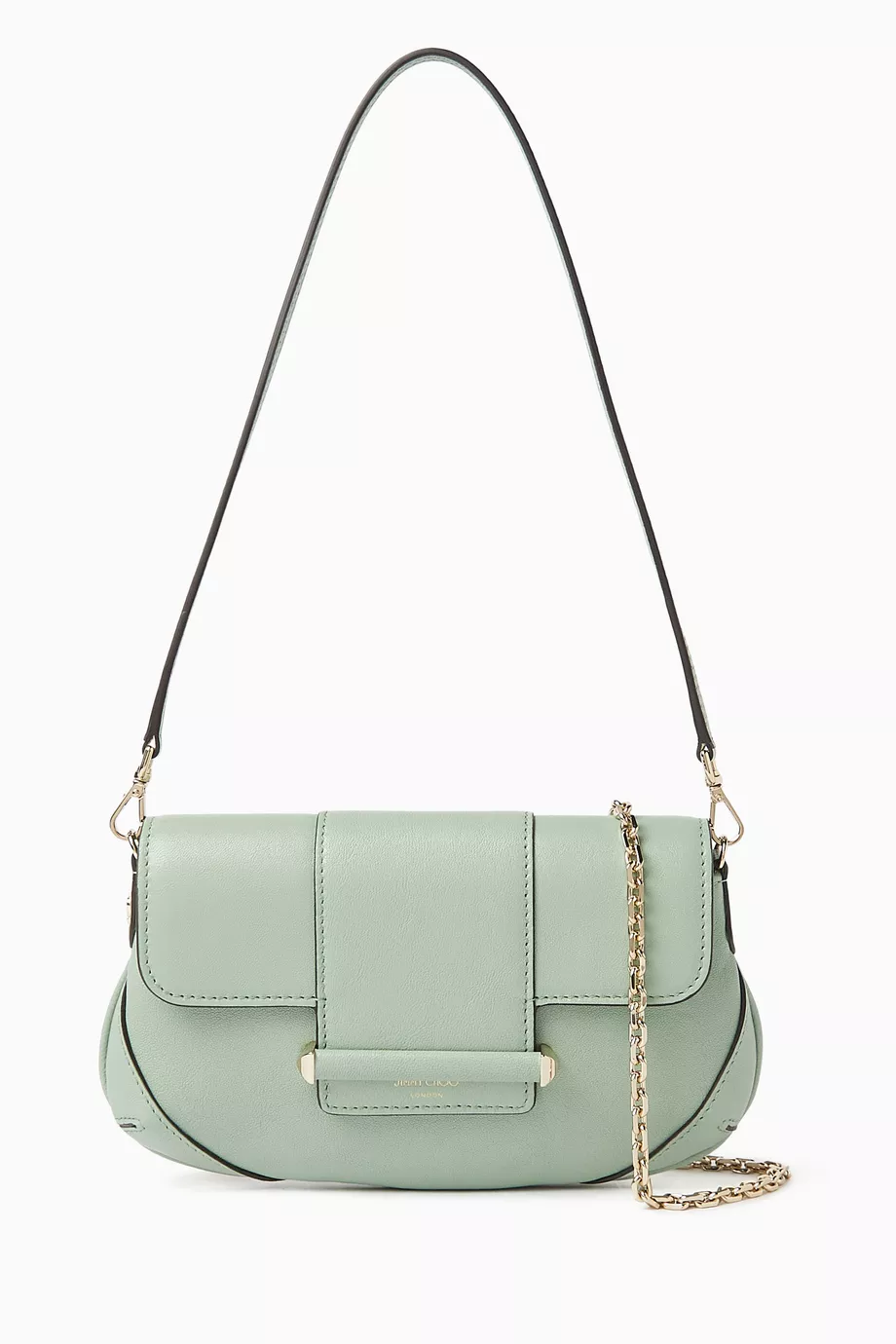 Buy Jimmy Choo Green Bar Wallet with Chain in Leather For Women