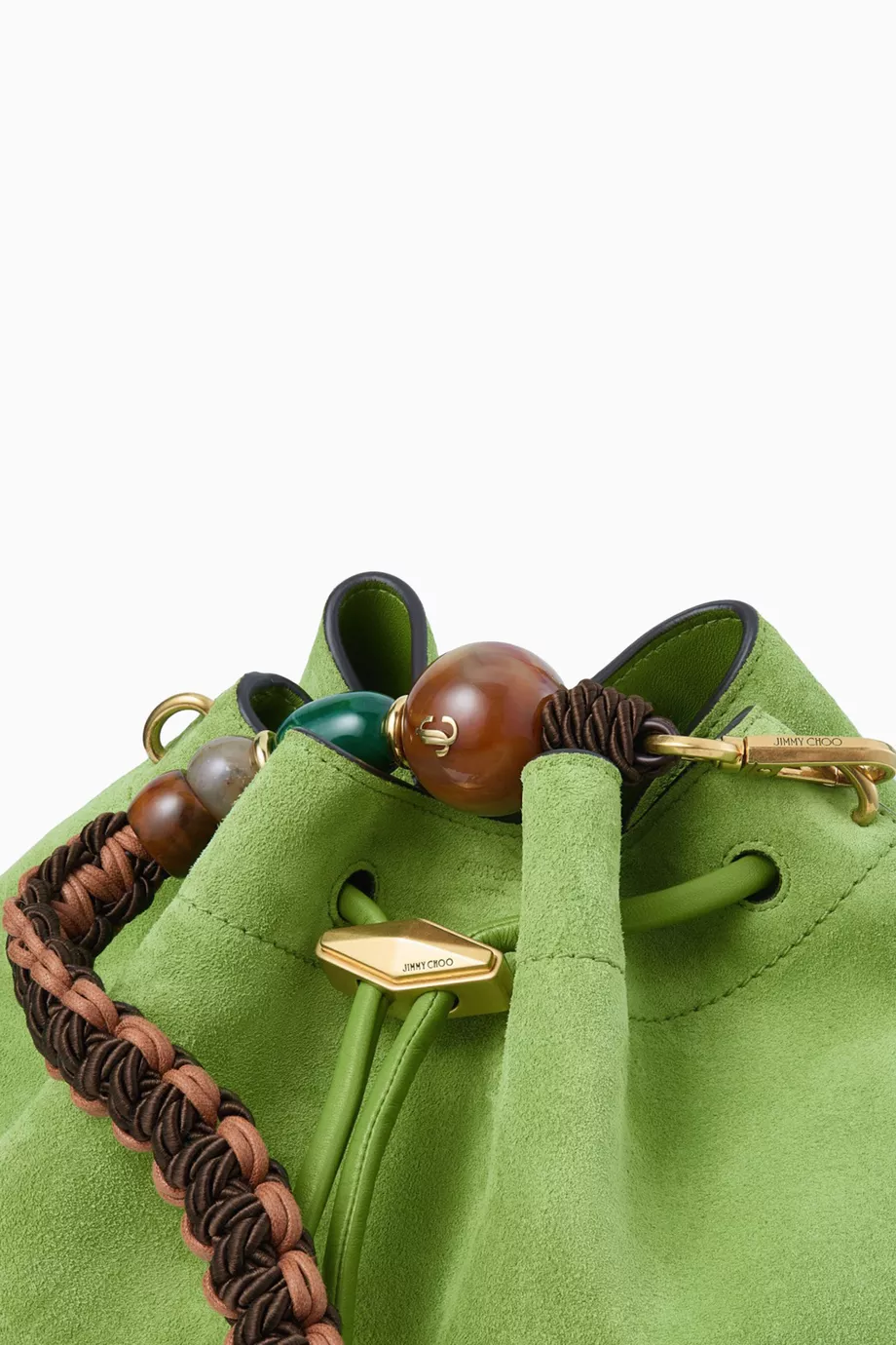 Buy Jimmy Choo Green Medium Cinch Shoulder Bag in Suede For Women